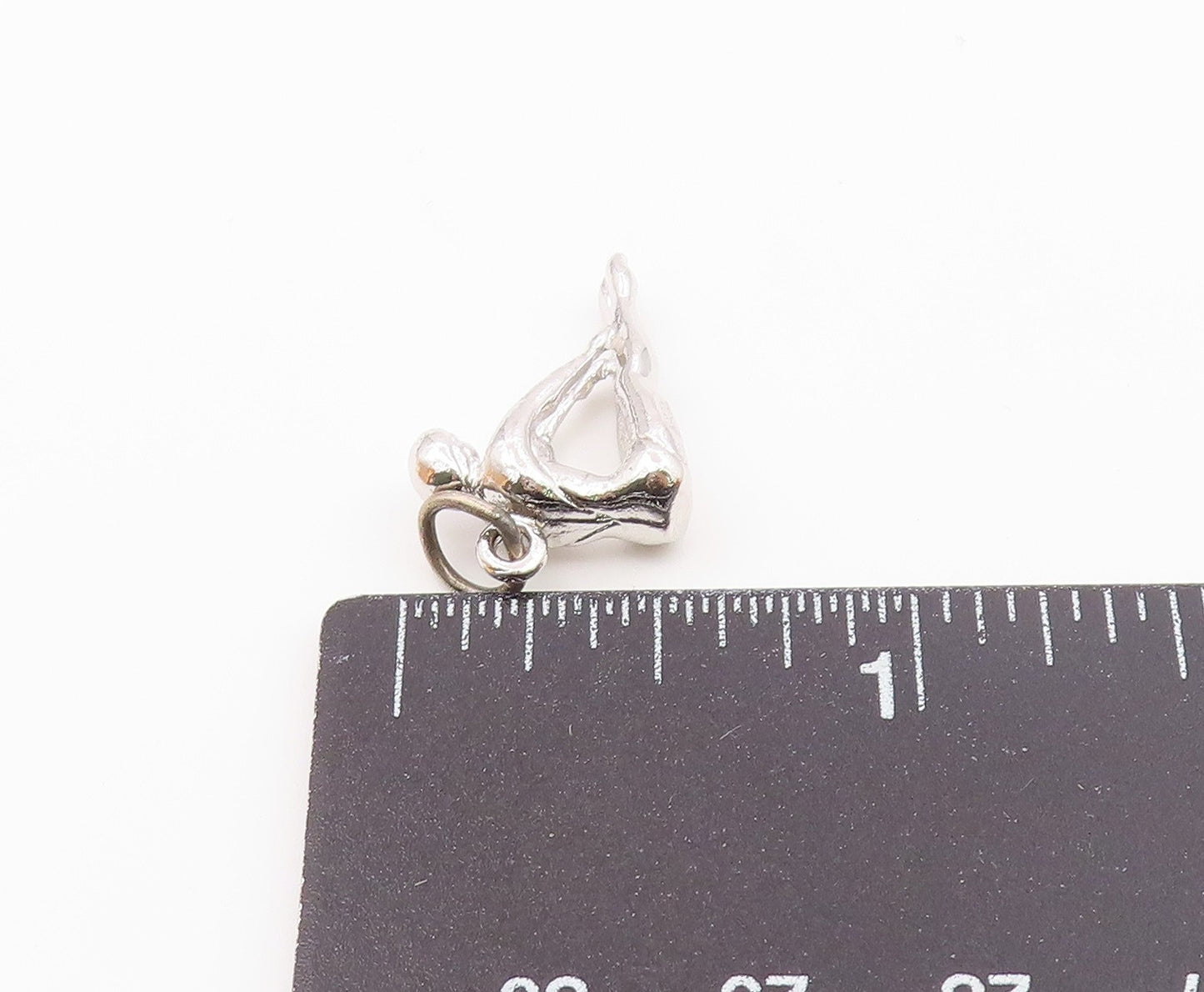 925 Sterling Silver Vintage Petite Shiny Gymnast Sports Motif Pendant PT17833