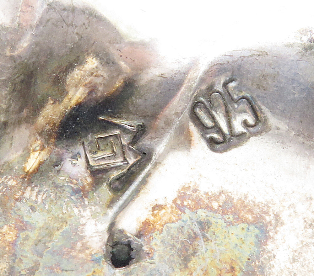 ISRAEL 925 Sterling Silver Vintage Dark Tone Sculpted Cuff Bracelet BT5842