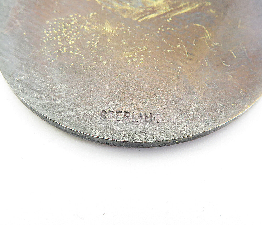 925 Sterling Silver Vintage Antique Scholarship Medallion Pendant PT2662