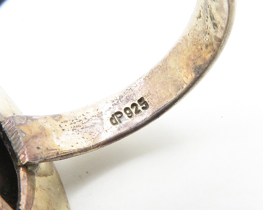 DOUG PAULUS 925 Silver Vintage Moonstone Swirl Cocktail Ring Sz 9 RG18433