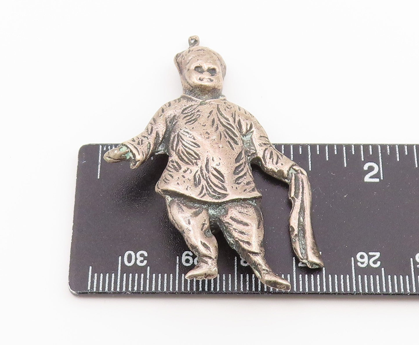 925 Sterling Silver Vintage Brooch Pin Man Holding Scarf Figural Cutout BP12626