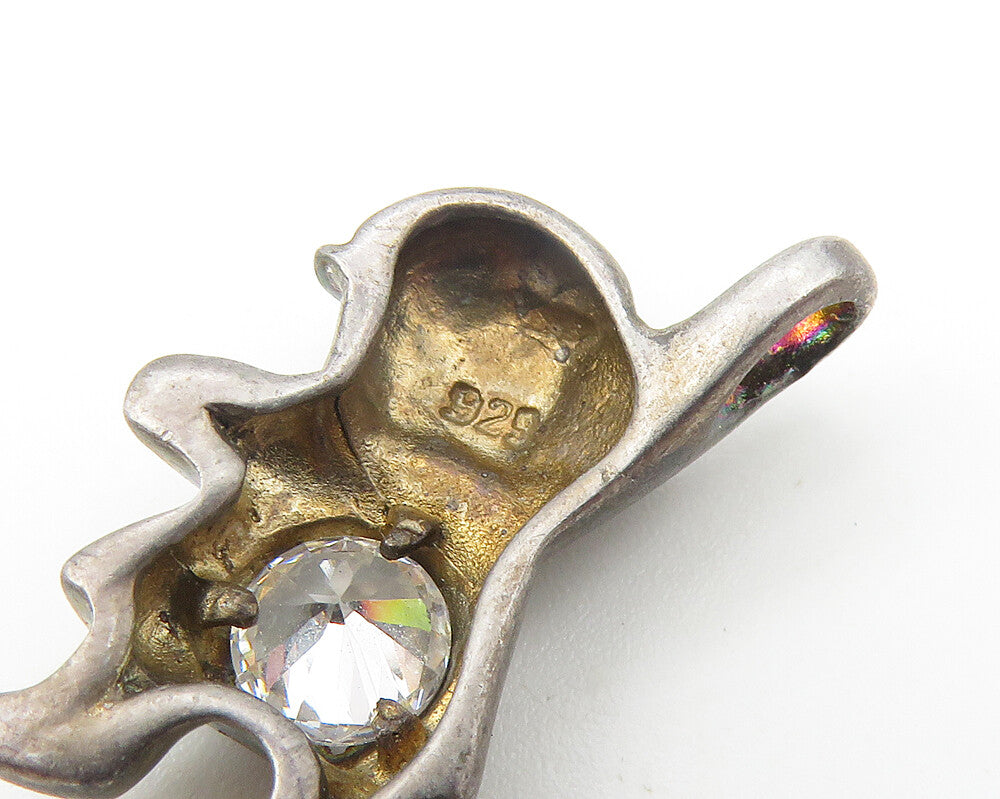 925 Sterling Silver Vintage Cubic Zirconia Star Little Girl Pendant PT8551