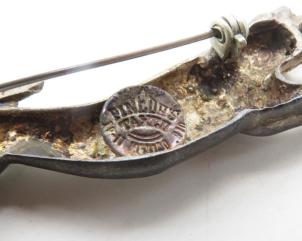 ANTONIO PINEDA MEXICO 925 Silver Vintage Leaping Jaguar Brooch Pin BP7627