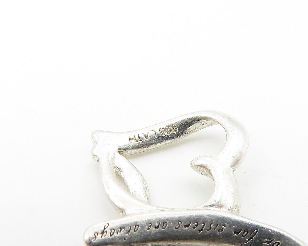 925 LA Sterling Silver Vintage Petite Shiny Open Love Heart Pendant PT9018