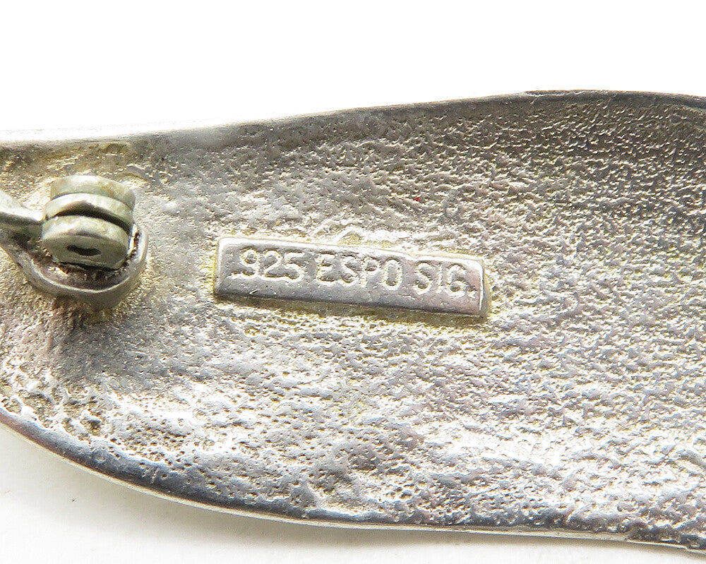ESPO SIG 925 Silver Vintage Shiny Smooth Ribbon Swirl Brooch Pin BP7587