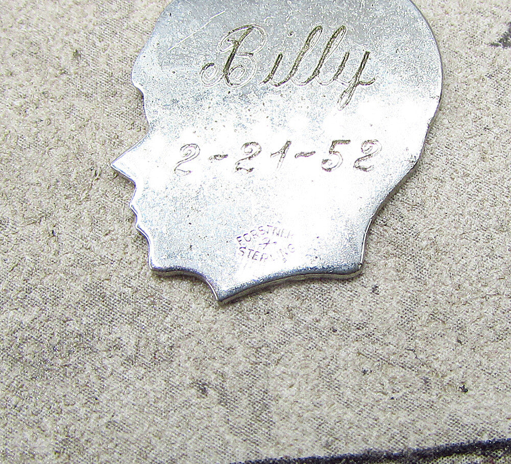 925 Sterling Silver Boy Face Profile Charm Pendant PT1746