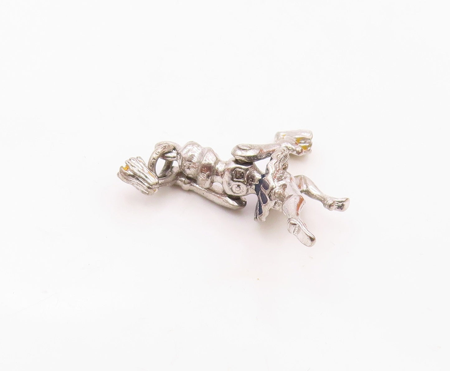 925 Sterling Silver Vintage Shiny Petite Cheerleader Pendant (MOVES) PT17518