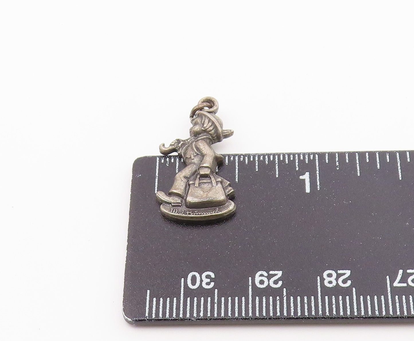 925 Silver Vintage Hummel Lady Holding Umbrella & Purse Pendant PT21410