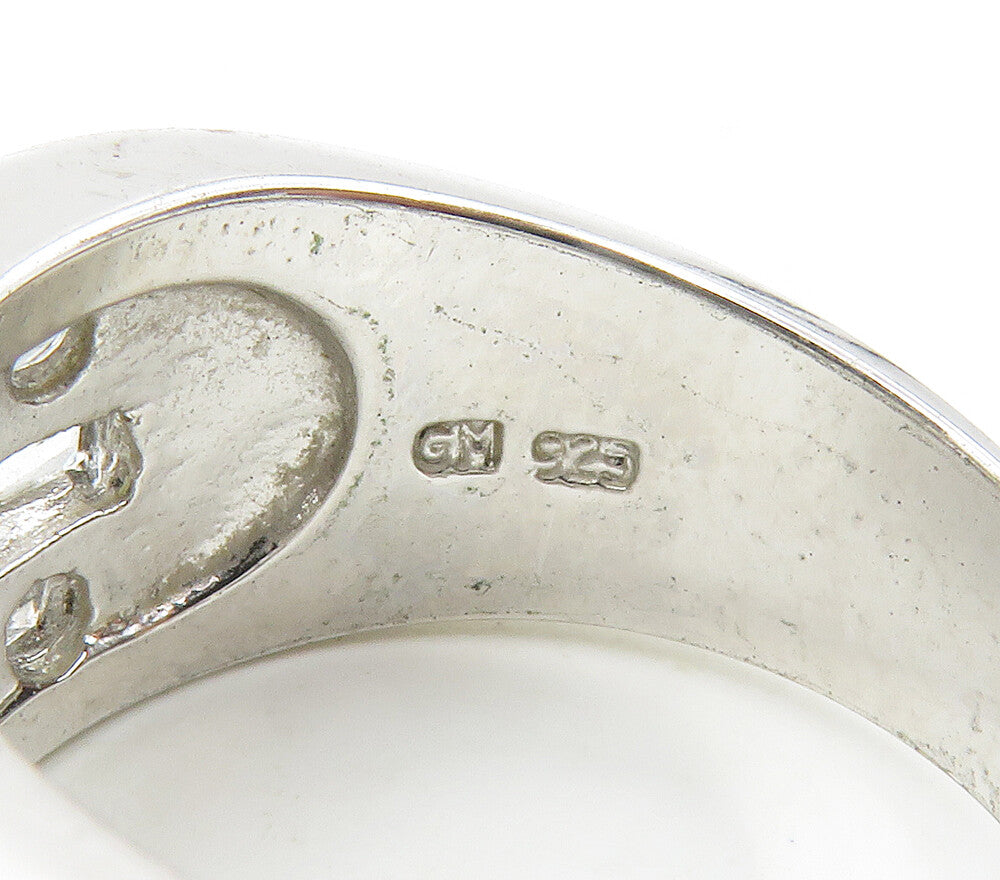 925 Sterling Silver Sparkling Cubic Zirconia Smooth Band Ring Sz 8 RG15387