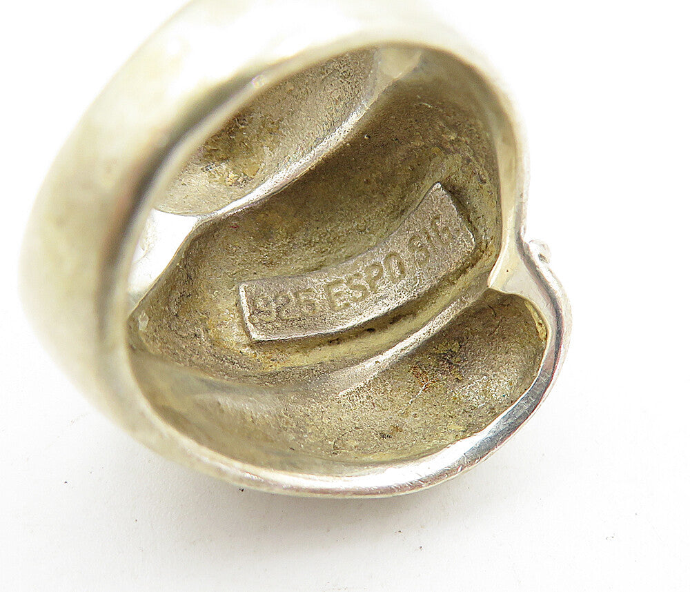 ESPO 925 Sterling Silver Vintage Rope Twist Bypass Band Ring Sz 7.5 RG5853