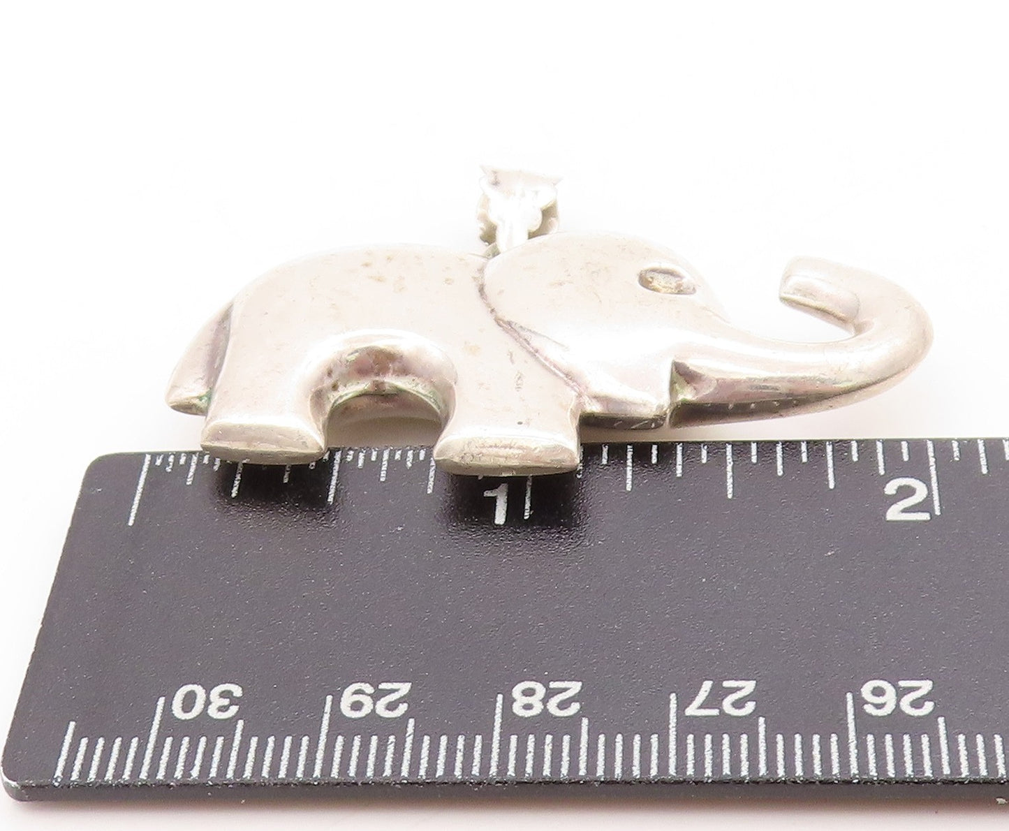 925 Sterling Silver Vintage Pendant Solid Good Luck Baby Elephant Charm PT25091