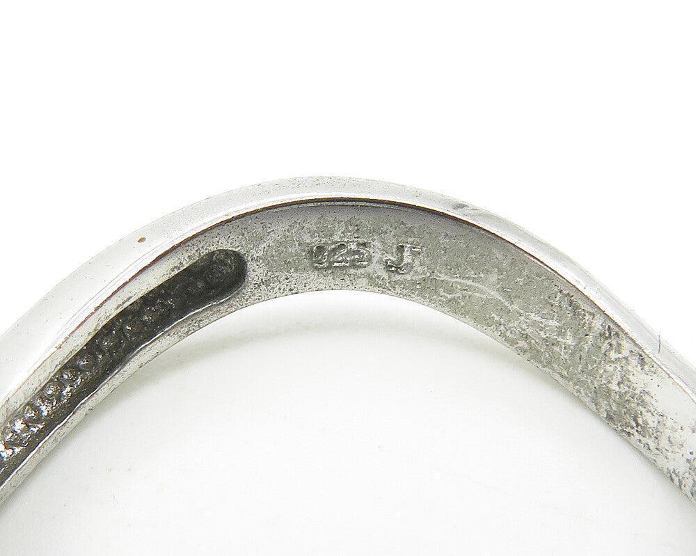 925 Sterling Silver Cubic Zirconia Love Heart Cocktail Ring Sz 9 RG10631