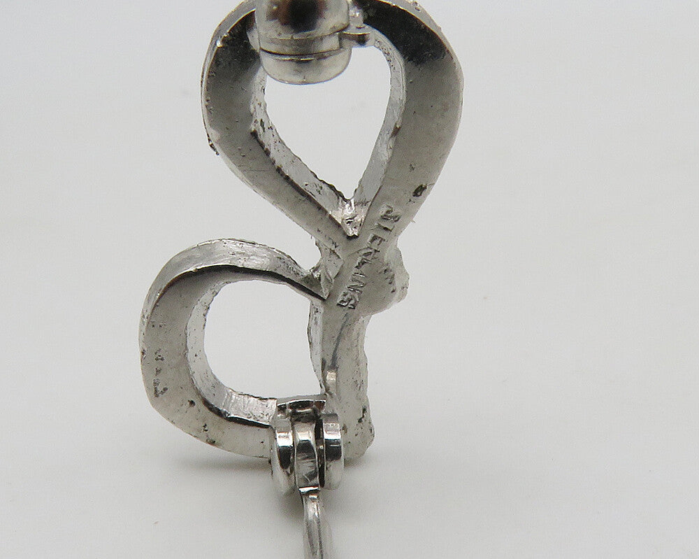 925 Sterling Silver Vintage Lowercase G Initial Sparkling Brooch Pin BP5368