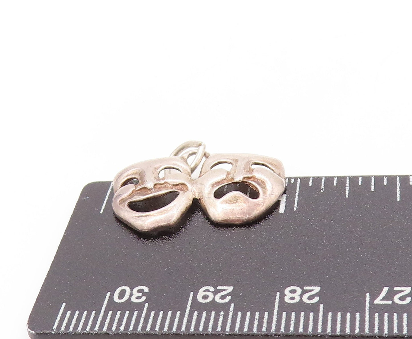 925 Sterling Silver Vintage Pendant Happy & Sad Mime Face Cutout PT24167