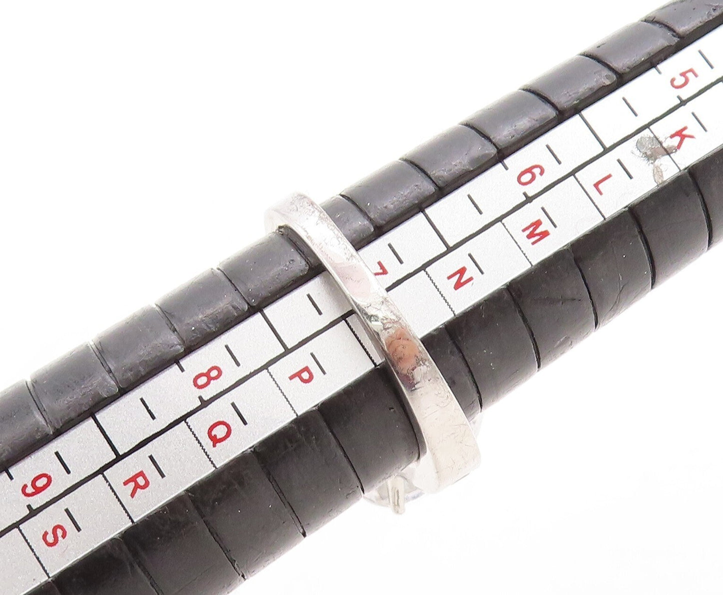 925 Sterling Silver Vintage Ring Minimalist Drop & Round Cut Topaz Sz 7 RG31381