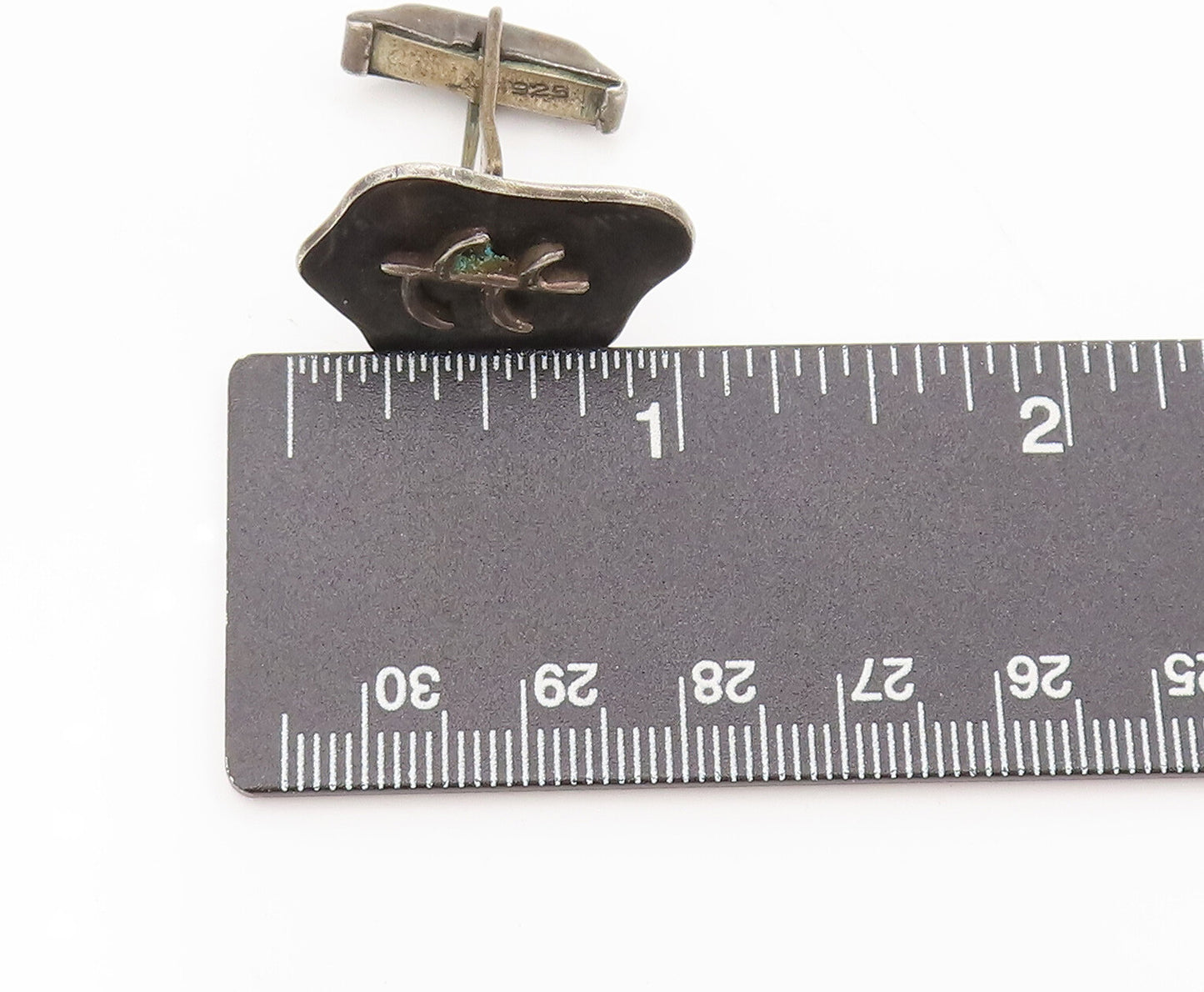 TAXCO 925 Sterling Silver Vintage Branch Carved On Hammered Cuff Links TR3524