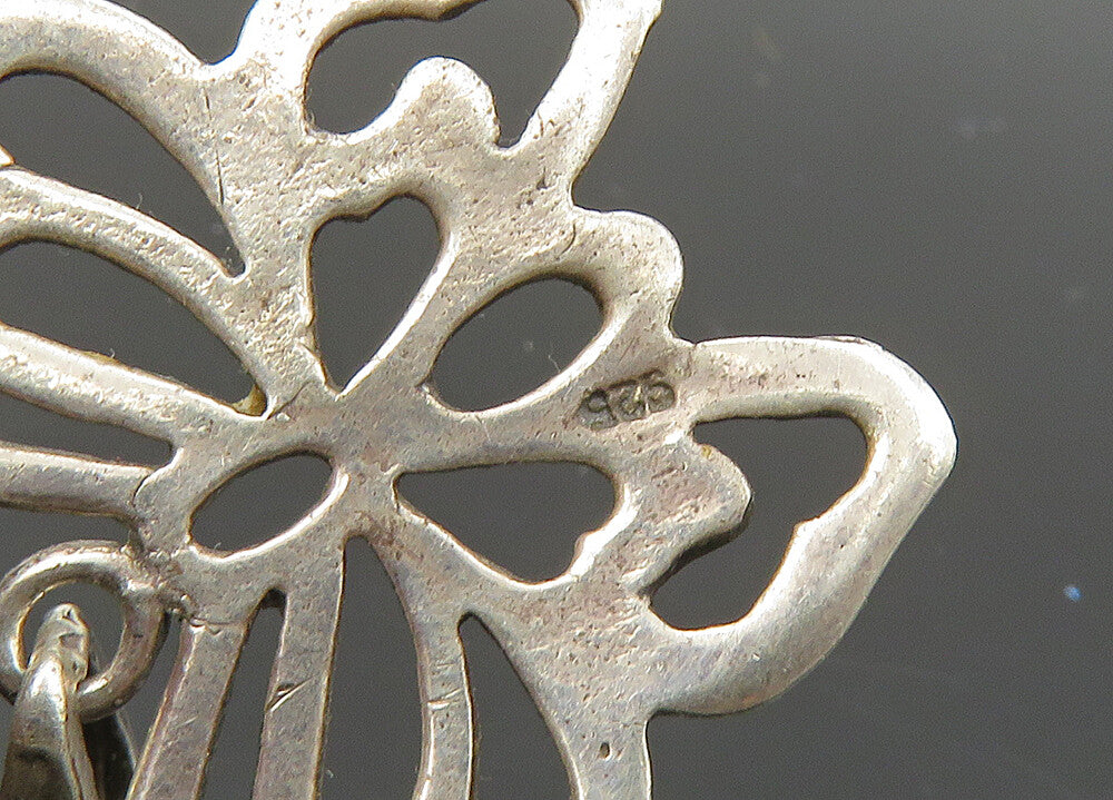 925 Sterling Silver Vintage Smooth Butterfly Motif Pendant PT16023
