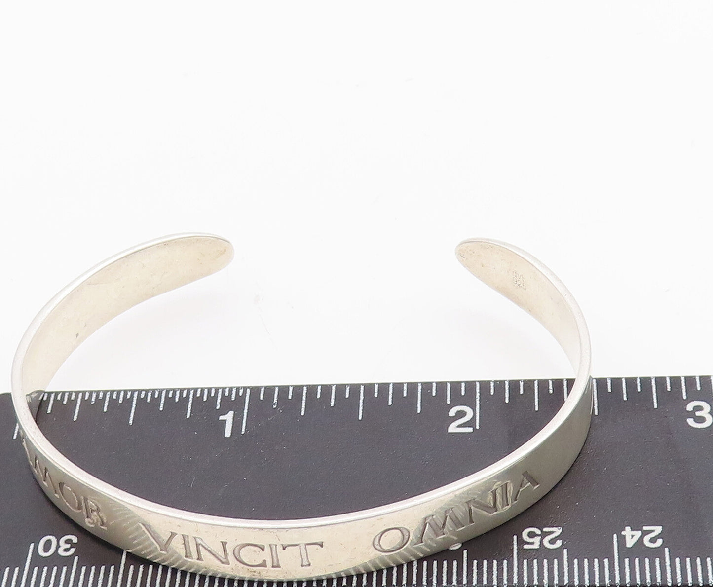 925 Sterling Silver Vintage Bracelet European Love Conquers All Etched BT10342