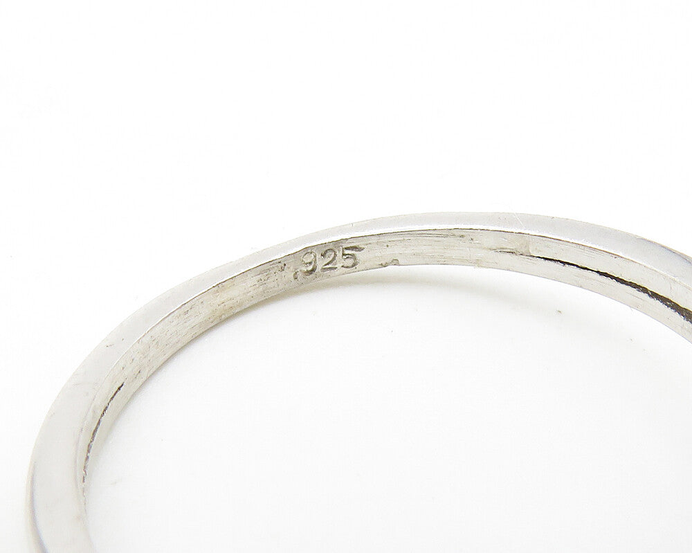 925 Sterling Silver Topaz Moon & Shooting Star Motif Band Ring Sz 7 RG10346