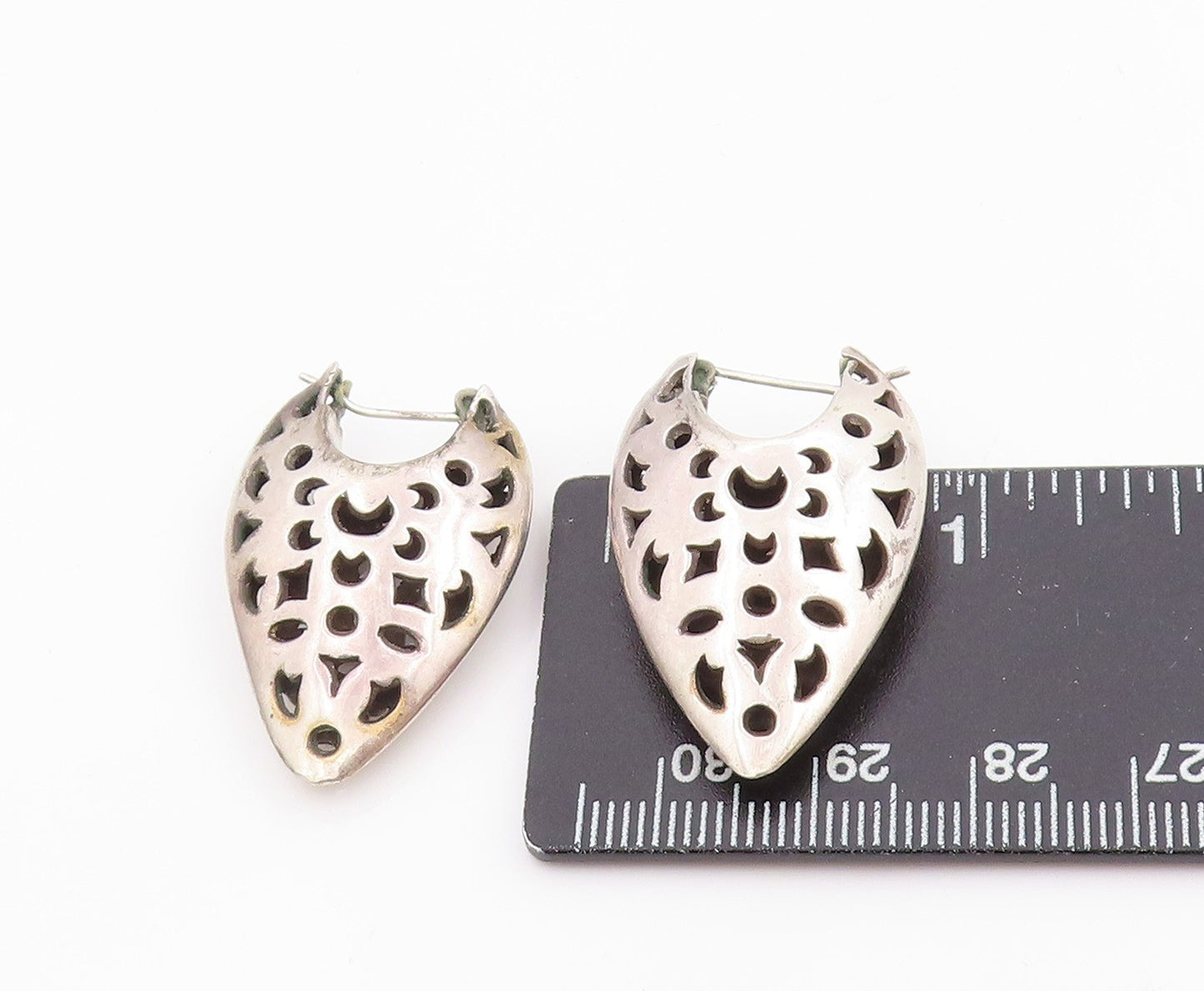 925 Sterling Silver Vintage Earrings JOHN HARDY Celestial Cut Out Drops EG13715