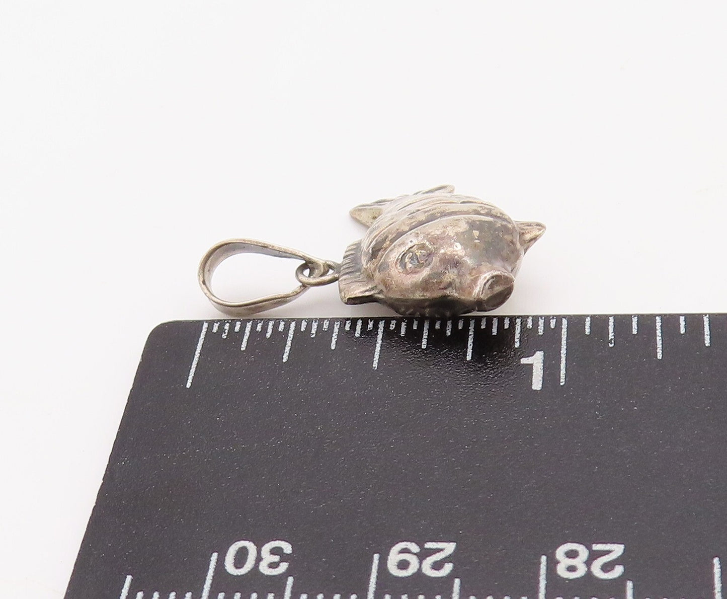 925 Sterling Silver Vintage Pendant Mini Carved Swimming Fish Charm PT23516