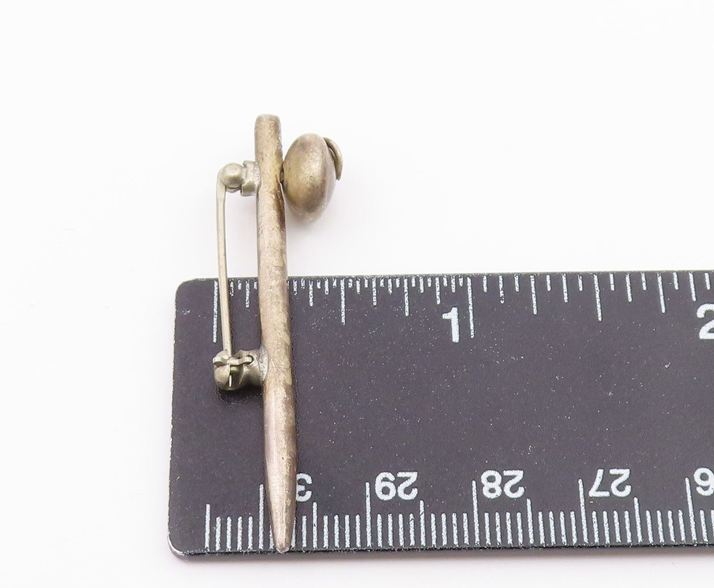 925 Sterling Silver Vintage Spiral Detail Pointed Brooch Pin BP8523