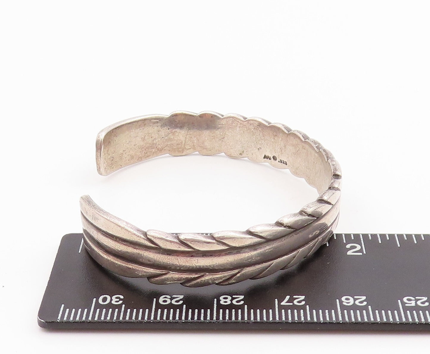 925 Sterling Silver Vintage Bracelet Design Carved Cuff BT10990