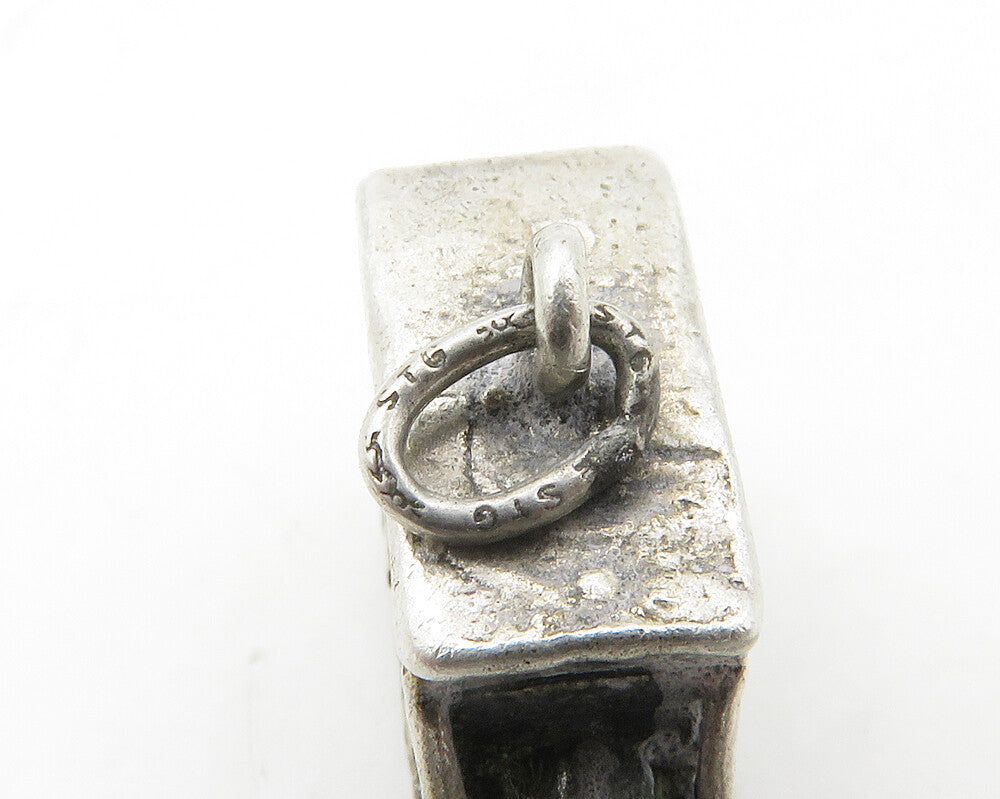 925 Sterling Silver Vintage Petite Old Fashioned Car Motif Pendant PT13509