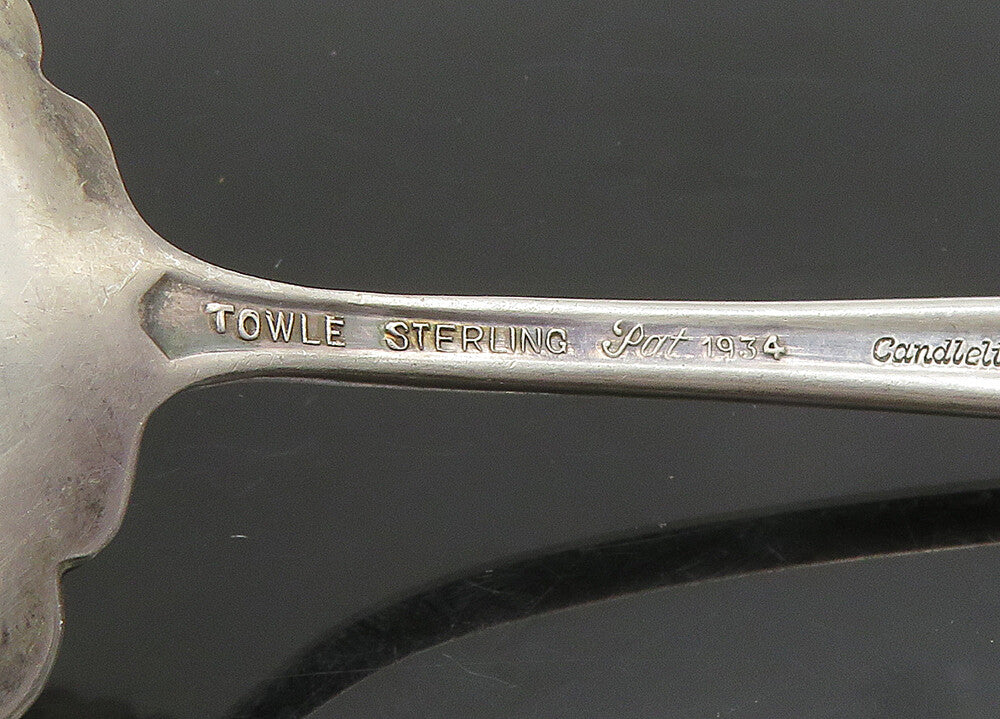TOWLE 925 Sterling Silver Vintage Floral Sugar Sifter Bon Bon Spoon TR3219