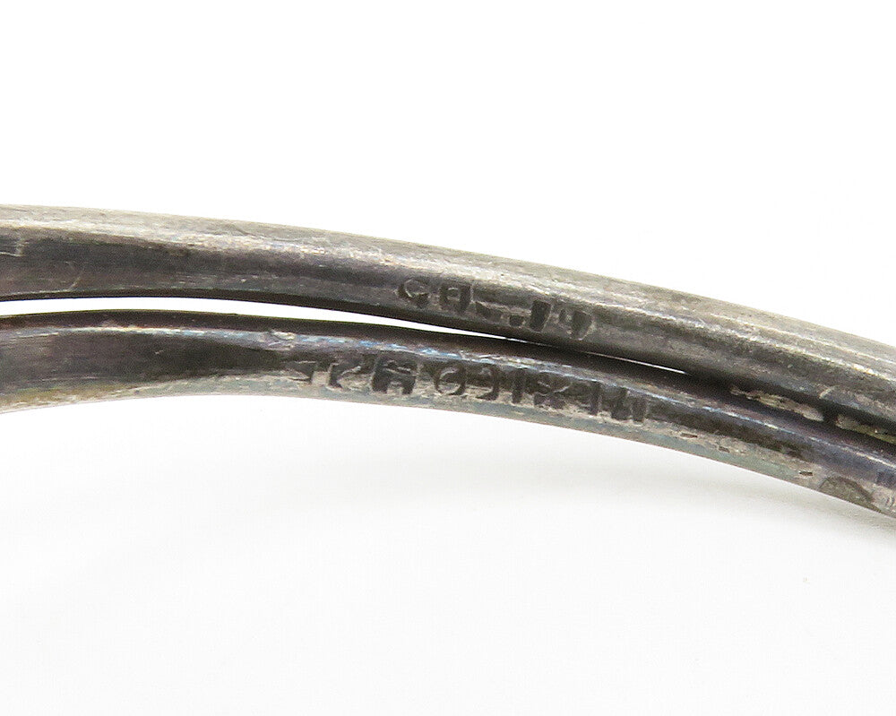 MEXICO 925 Sterling Silver Vintage Dark Tone Swirl Cuff Bracelet BT5261