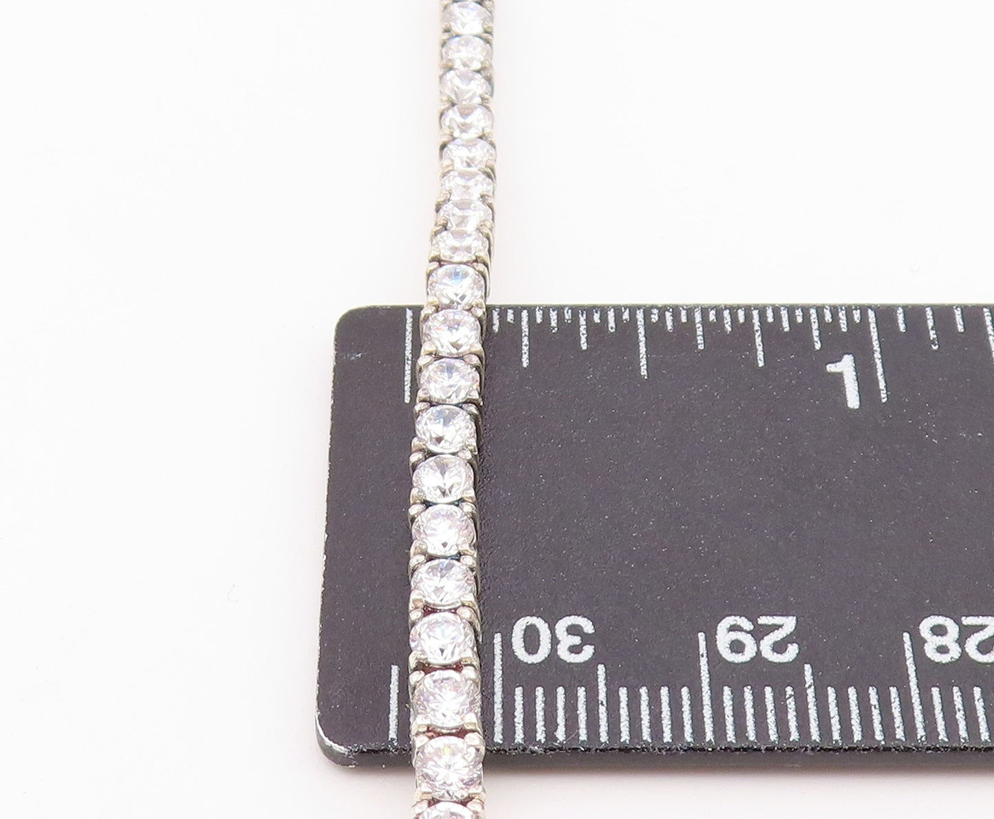 925 Sterling Silver Prong Set Shiny Cubic Zirconia Tennis Bracelet BT6415