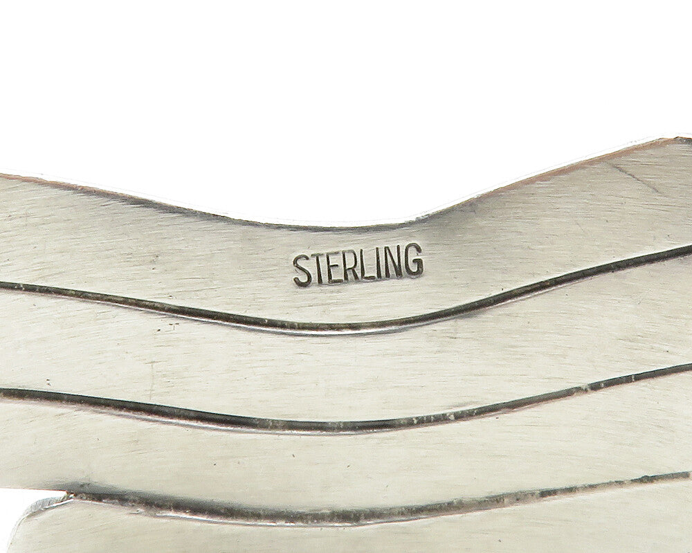 925 Sterling Silver Vintage Shiny Textured Stacked Cuff Bracelet BT4790