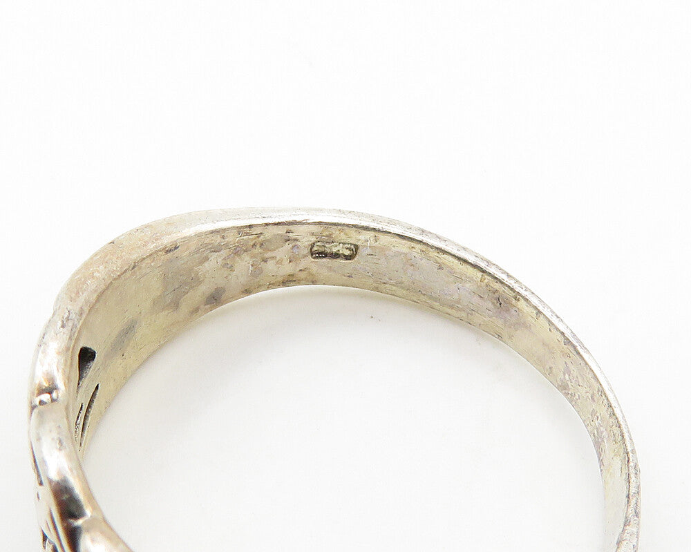 925 Sterling Silver Vintage Shiny Oxidized Arrow Band Ring Sz 9 RG19350