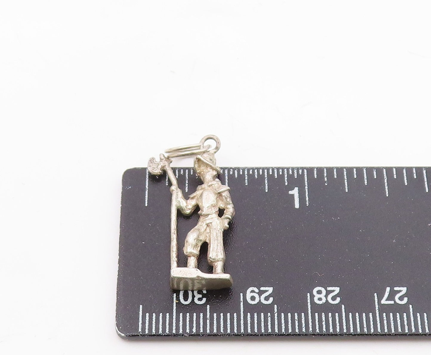 925 Sterling Silver Vintage Sculpted Knight Armor With Axe Pendant PT21294