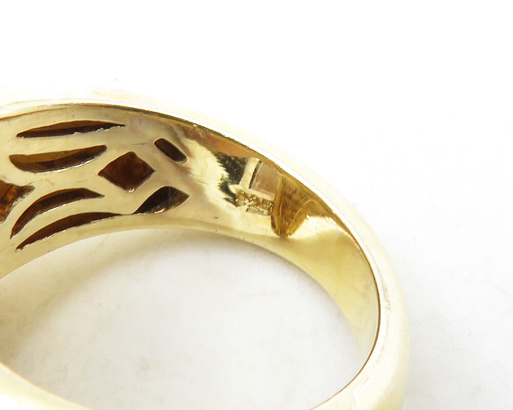 925 Sterling Silver Topaz Gold Plated Flower Motif Cocktail Ring Sz 7 RG13214