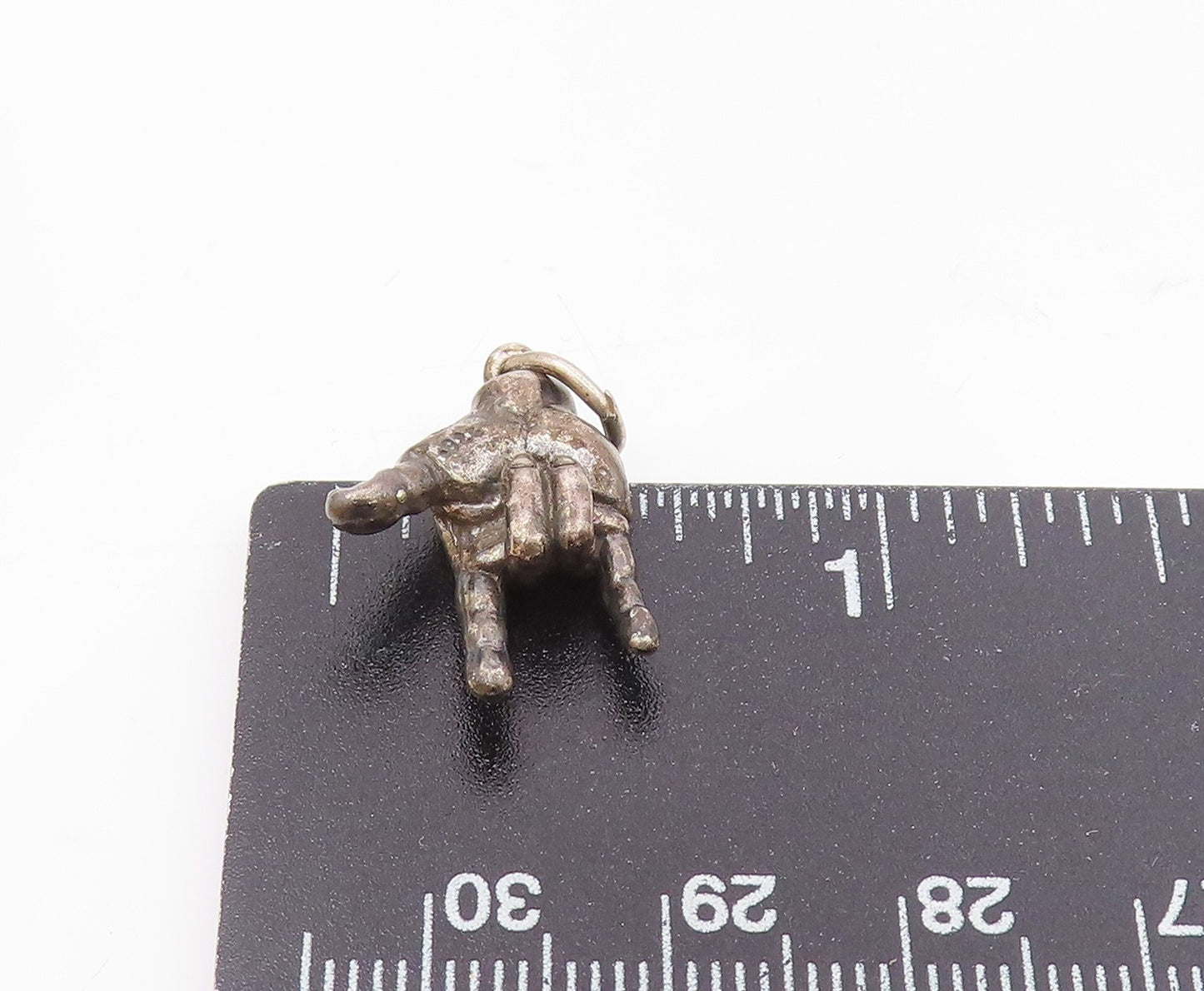 925 Silver Vintage Rockstar Rock & Roll Hand Sign Charm Pendant PT21411