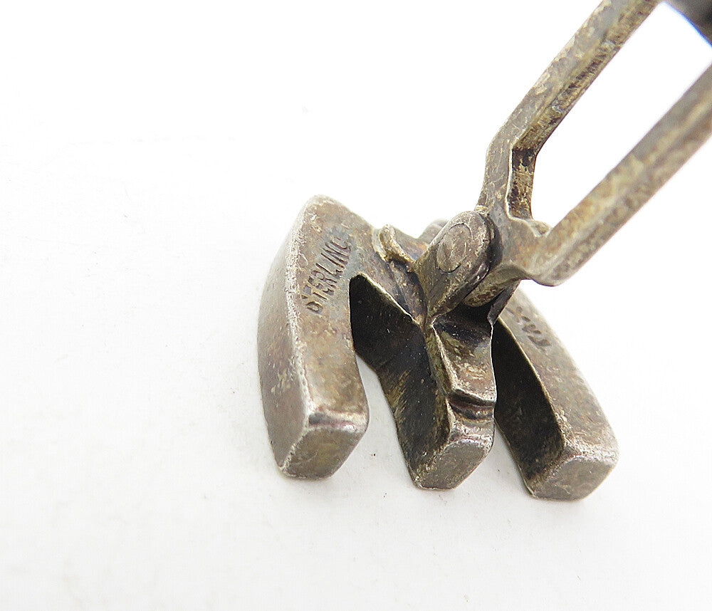 TAXCO 925 Sterling Silver Vintage Dark Tone W or M Initial Cuff Links TR1334