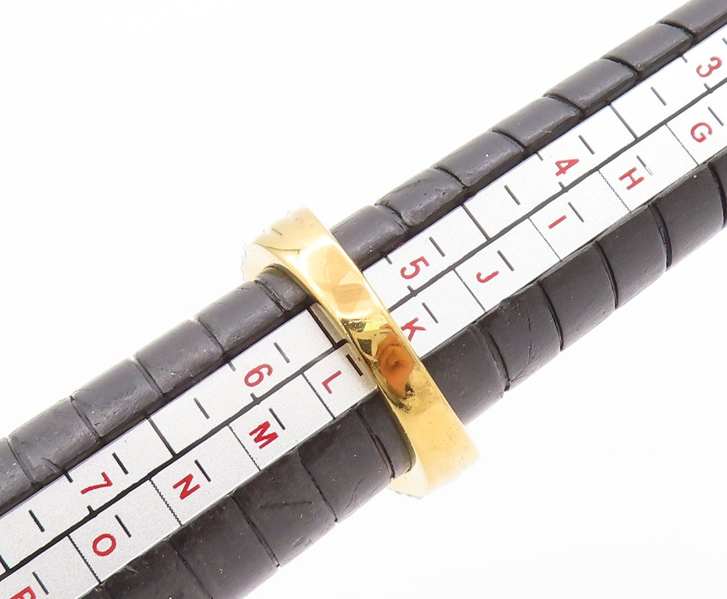 925 Sterling Silver Vintage Ring Gold Plated Orange & White CZ Sz 5.5 RG32463