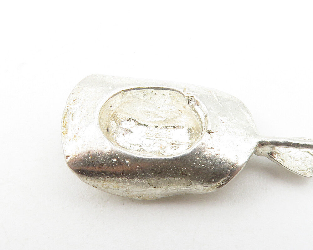 925 Sterling Silver Vintage Diamond Cut Cowboy Hat Petite Pendant PT9103