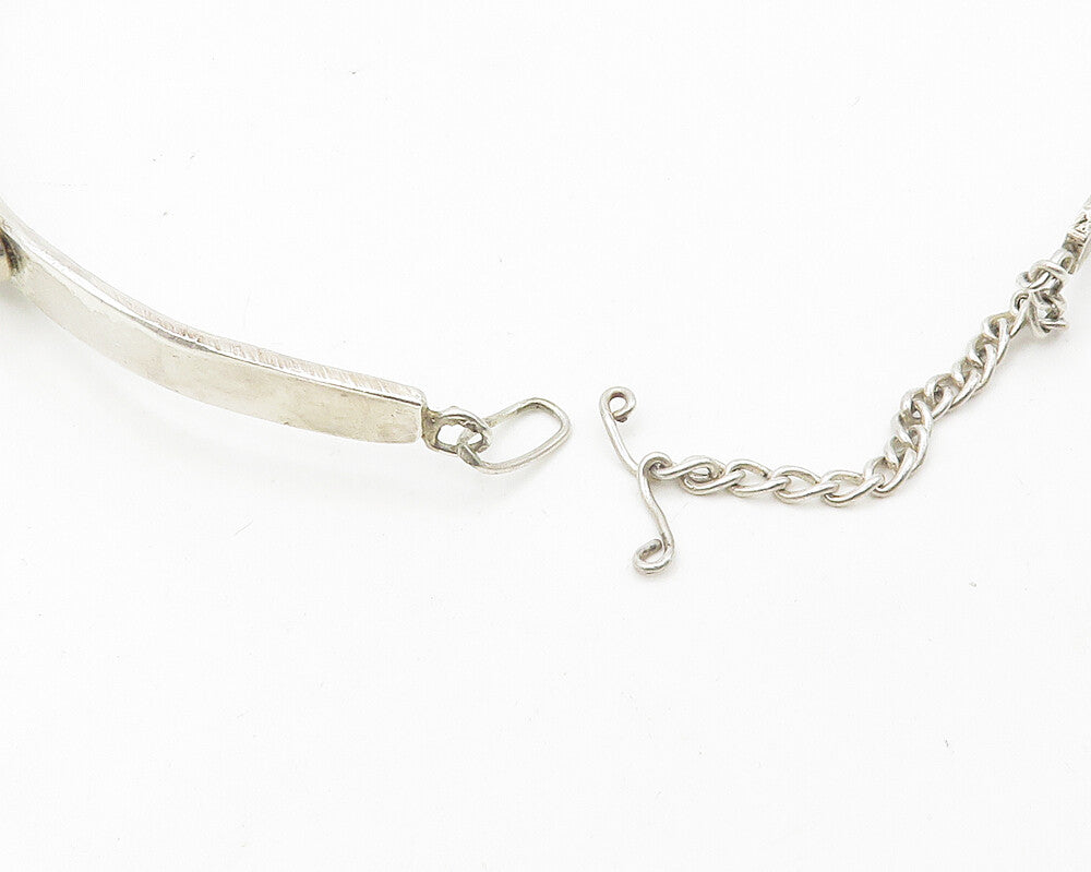 925 Sterling Silver Vintage Shiny S Swirl Pattern Collar Necklace NE2866