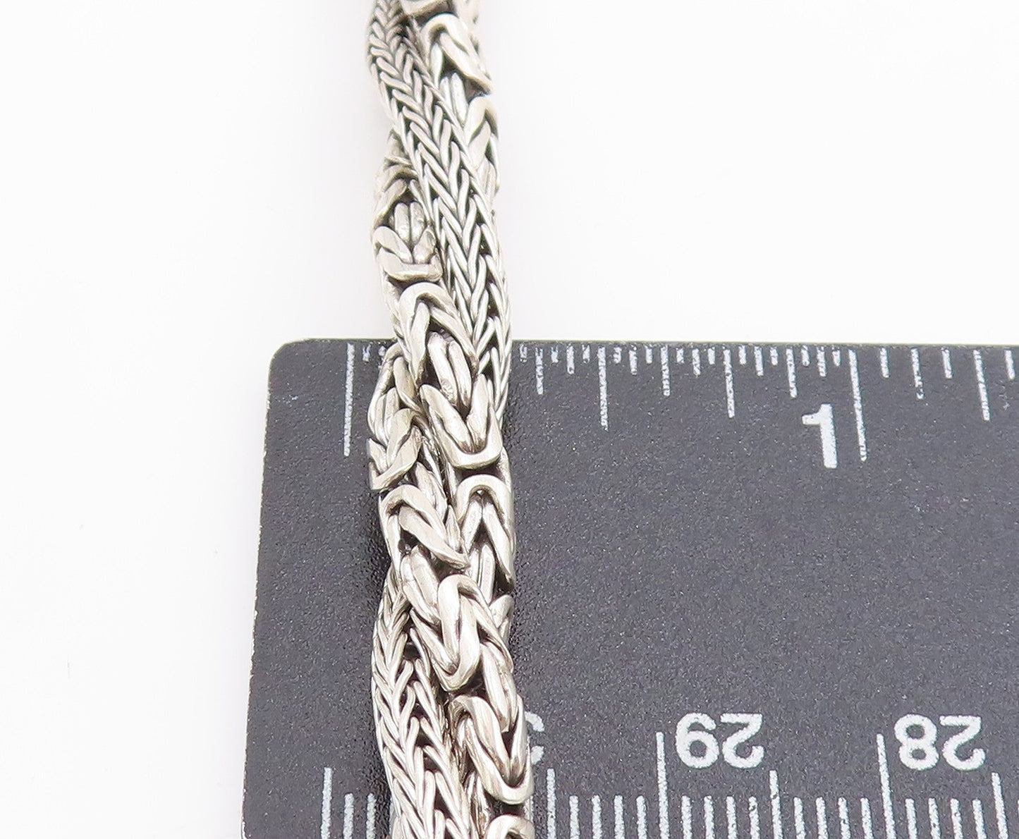 925 Sterling Silver Vintage Necklace Triple Rope Braided Design Chain NE4620