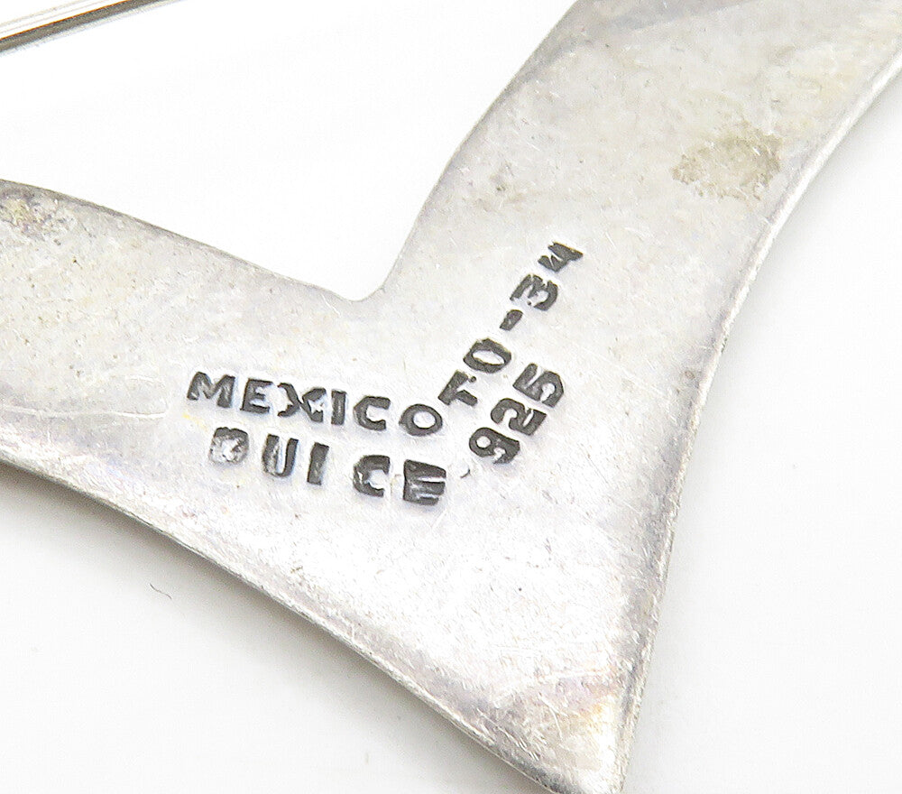 MEXICO 925 Sterling Silver Vintage Smooth Modernist Brooch Pin BP6237