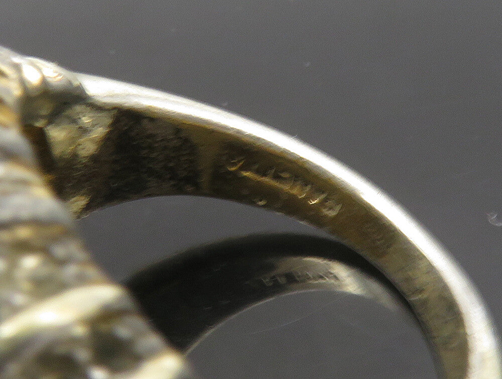 PANETTA 925 Silver Vintage Shiny White Topaz Dome Band Ring Sz 6.5 RG23946