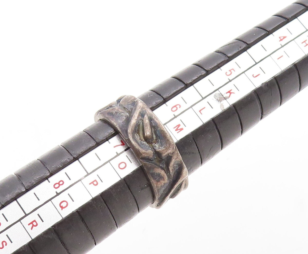 925 Sterling Silver Vintage Ring CINI Dark Tone Brutalist Cutout Sz 6.5 RG31261