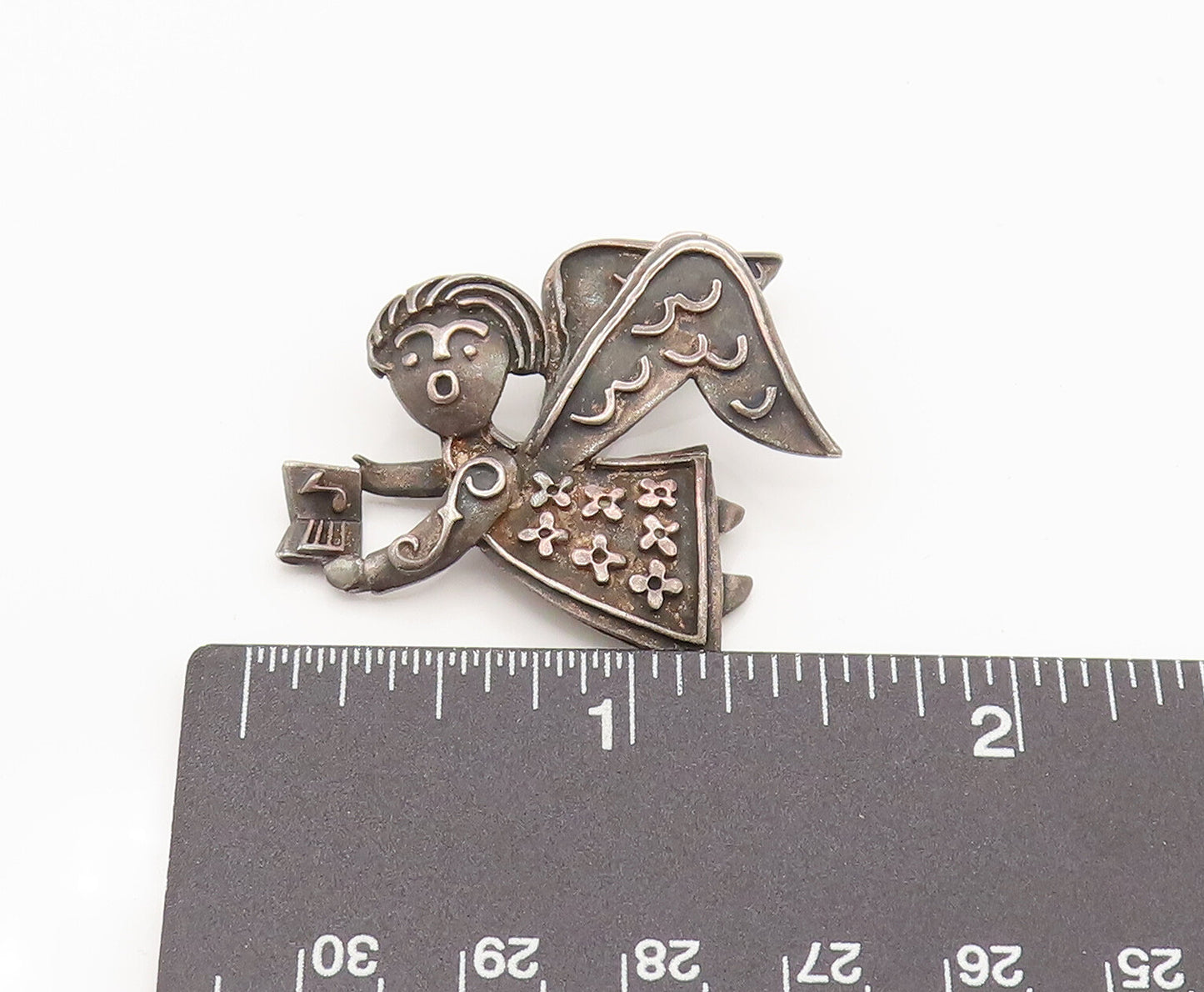 JAMES AVERY 925 Sterling Silver Vintage Singing Choir Angel Brooch Pin BP10175