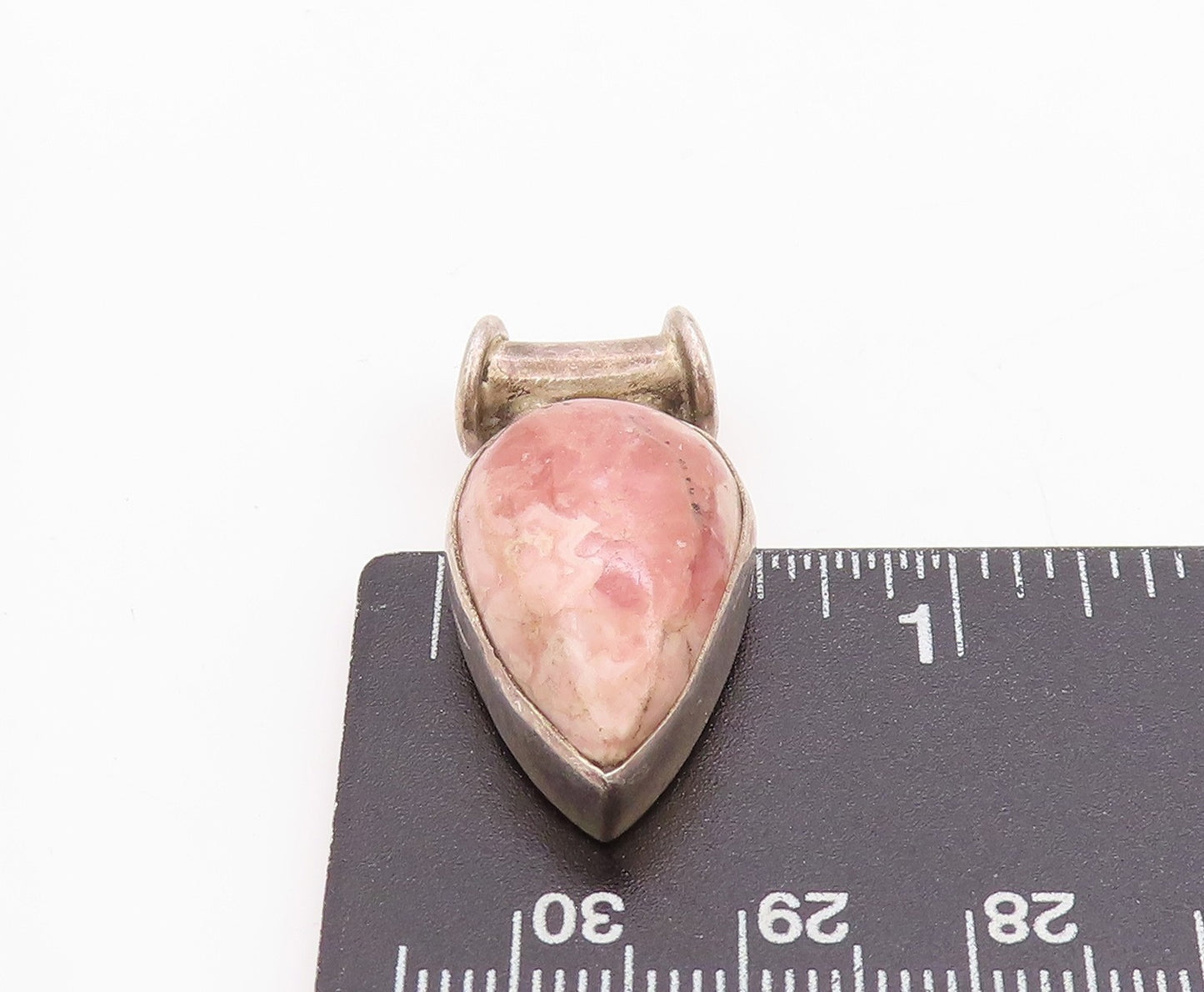 925 Sterling Silver Vintage Pendant Drop Shape Cabochon Gemstone PT24659