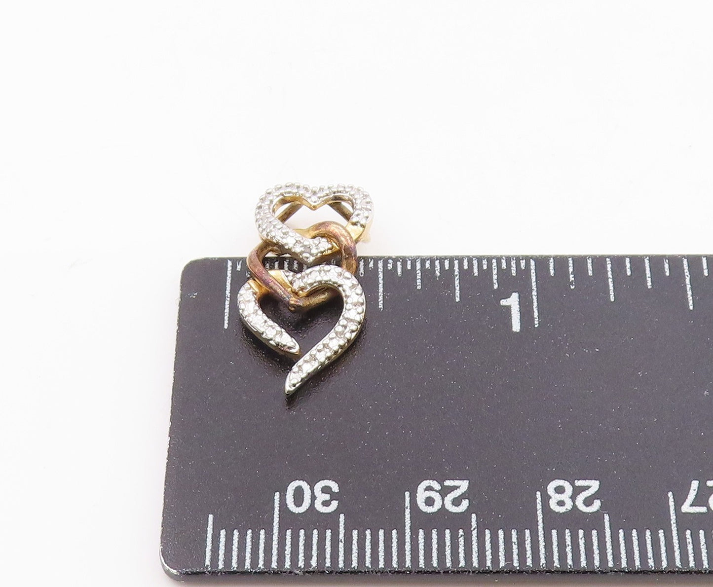 ROSS SIMON 925 Silver Genuine Diamond Triple Love Hearts Pendant PT9220