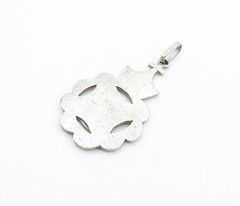 925 Sterling Silver Vintage Antique Male Figure Profile Pendant PT4183