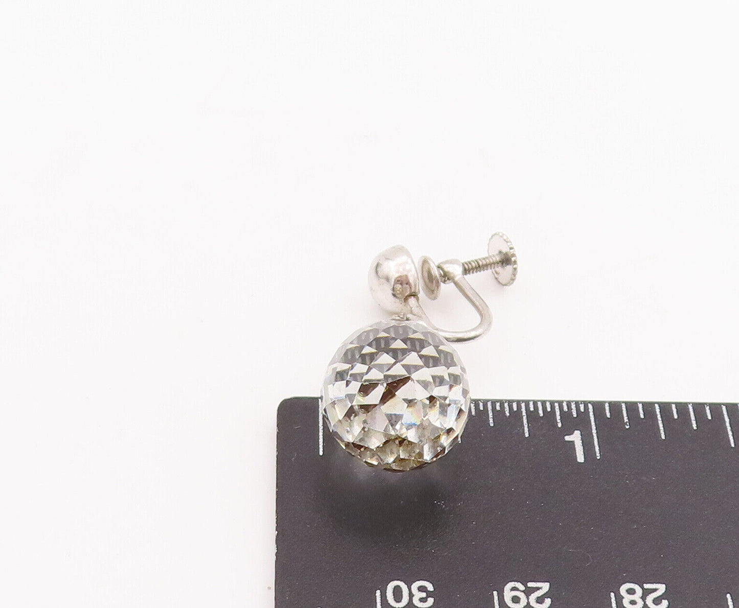 925 Sterling Silver Vintage Earrings Modernist Water Drop Cut CZ EG13057
