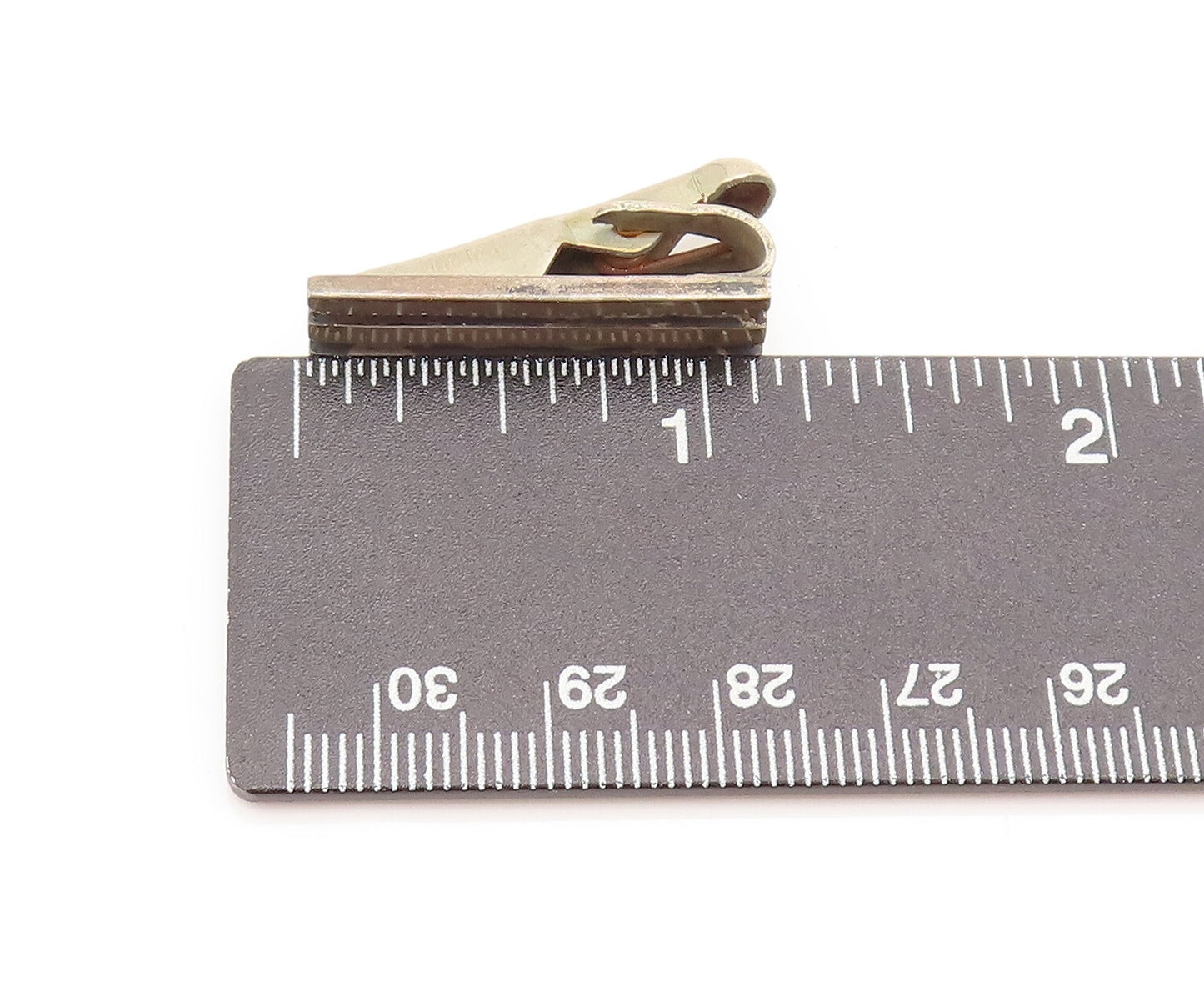 MEXICO 925 Silver Vintage Raised Bordered Parallel Lines Tie Clip TR3544